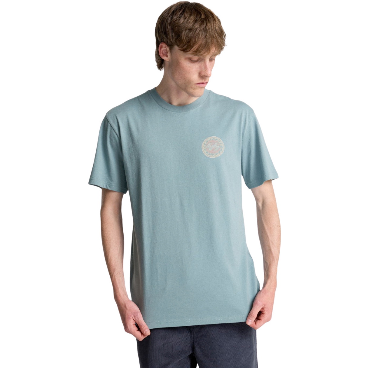 2026 Billabong Mens Crayon Wave T-Shirt EBYZT00525 - Washed Blue